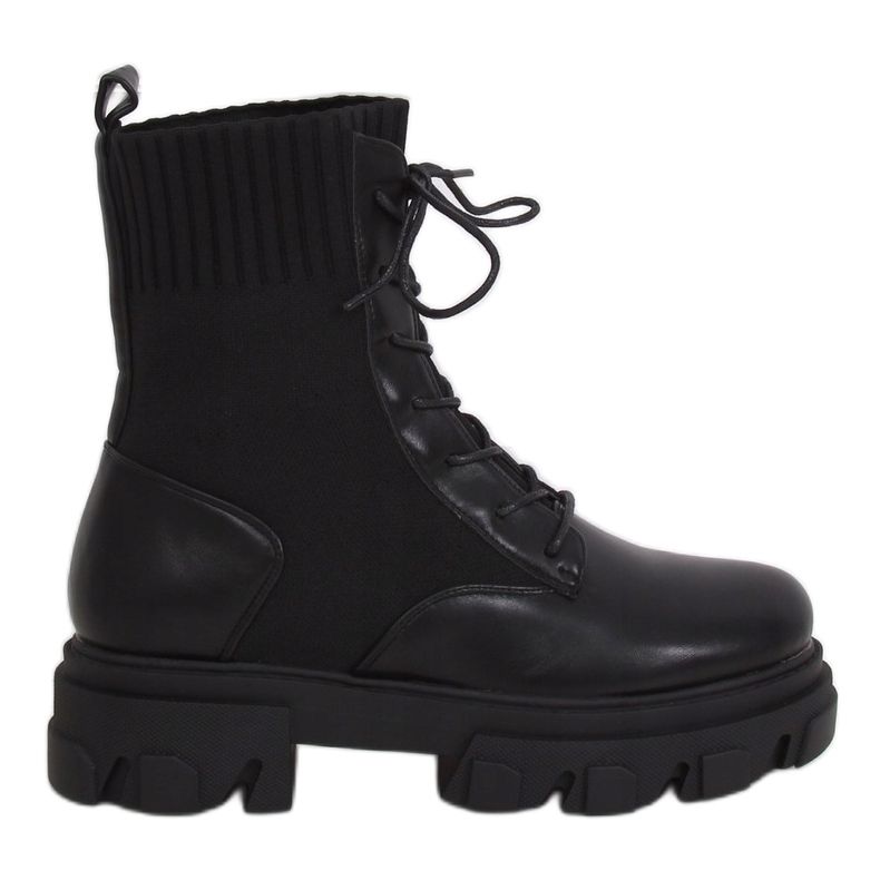 SEA Stivali stringati da donna con calzino NS156 Black My Need nero 3