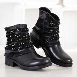 Queentina Stivali comodi con decorazioni nero 1