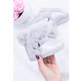 FRROCK Caldi stivali da neve per bambini con pelliccia Silver JellyBeans argento 1
