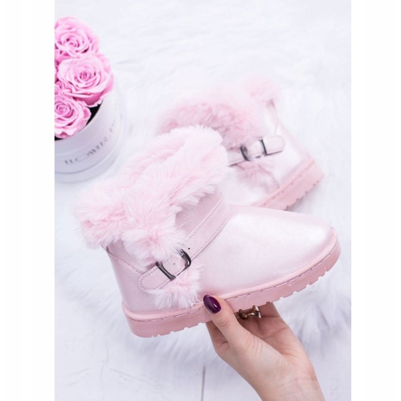 BUGO Caldi stivali da neve per bambini con pelliccia Pink JellyBeans rosa 2