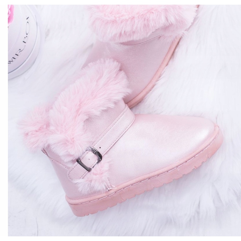 BUGO Caldi stivali da neve per bambini con pelliccia Pink JellyBeans rosa 1