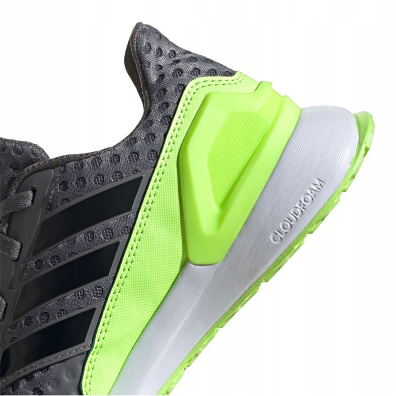 Scarpe da corsa adidas RapidaRun Jr FV4100 grigio verde 2