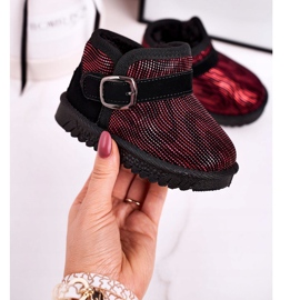 Maiqi Stivali Da Neve Per Bambini Con Pelliccia Rosso Nero Dreamy 1