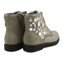 Miss Ragazze delle ragazze varnne con paillettes grigio cappuccino 1433 3