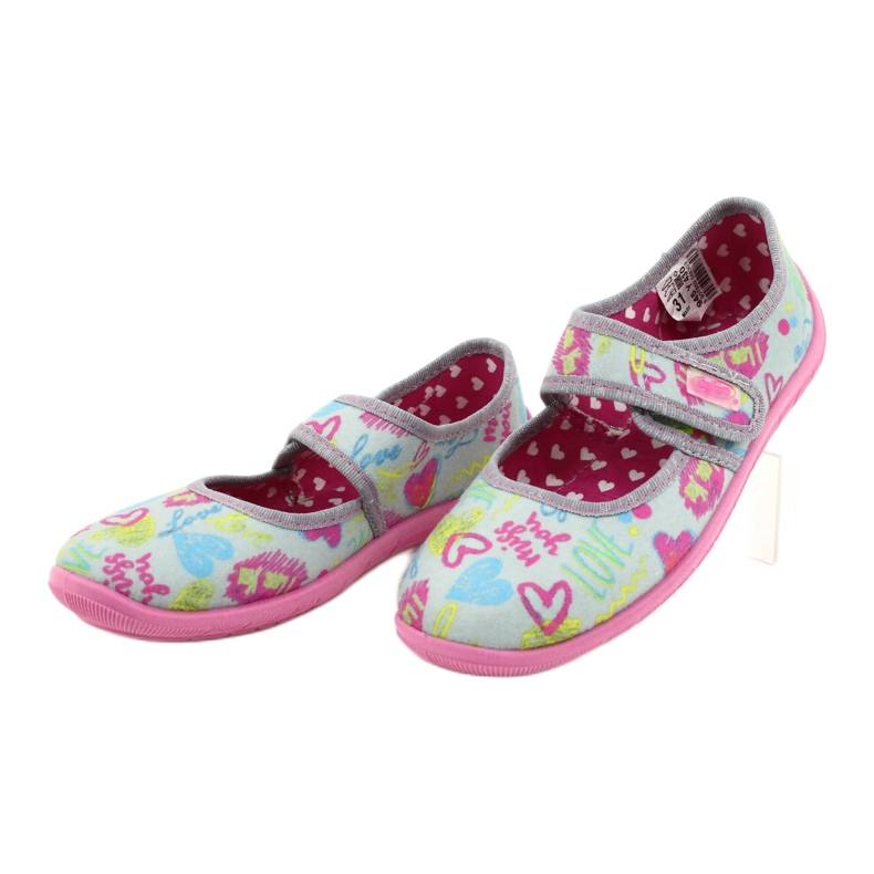 Scarpe per bambini Befado 945Y430 rosa grigio multicolore 3