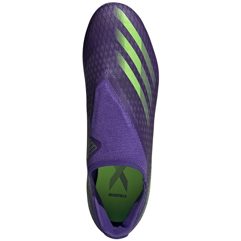 Scarpe da calcio Adidas X Ghosted.3 Ll Fg viola-verde EG8164 1