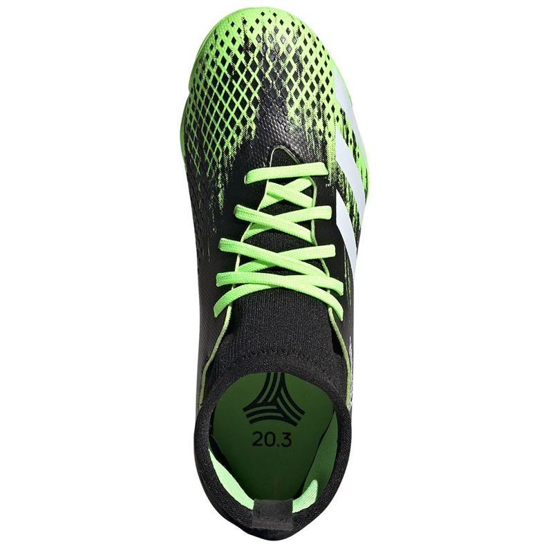 Scarpe da calcio Adidas Predator 20.3 Tf Junior, nere e verdi EH3034 nero-verde / bianco nero 1