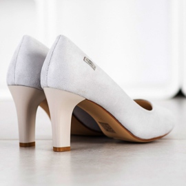 J. Star Décolleté casual con tacco grigio 1