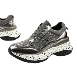 Sneakers grigie in ecopelle scamosciata Quijor grigio 1