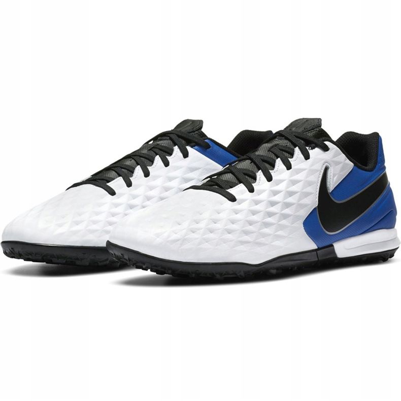 Scarpa da calcio Nike Tiempo Legend 8 Academy Tf M AT6100 104 , bianco, blu bianco 1