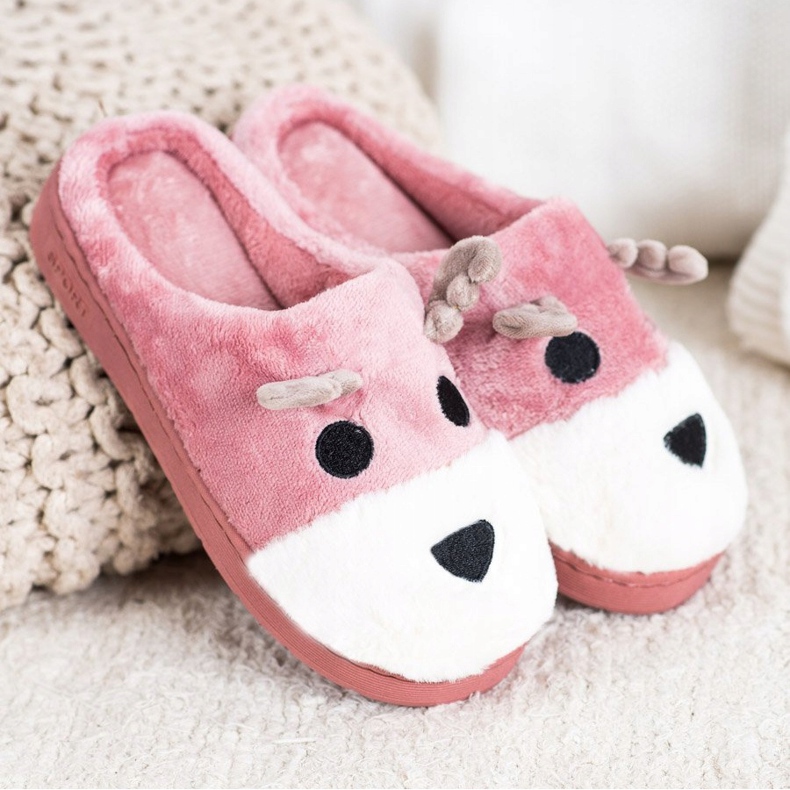 Bona Pantofole renne beige bianca rosa 1