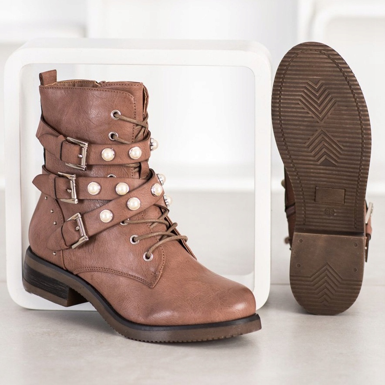 Super Me Stivali Con Perle marrone 2