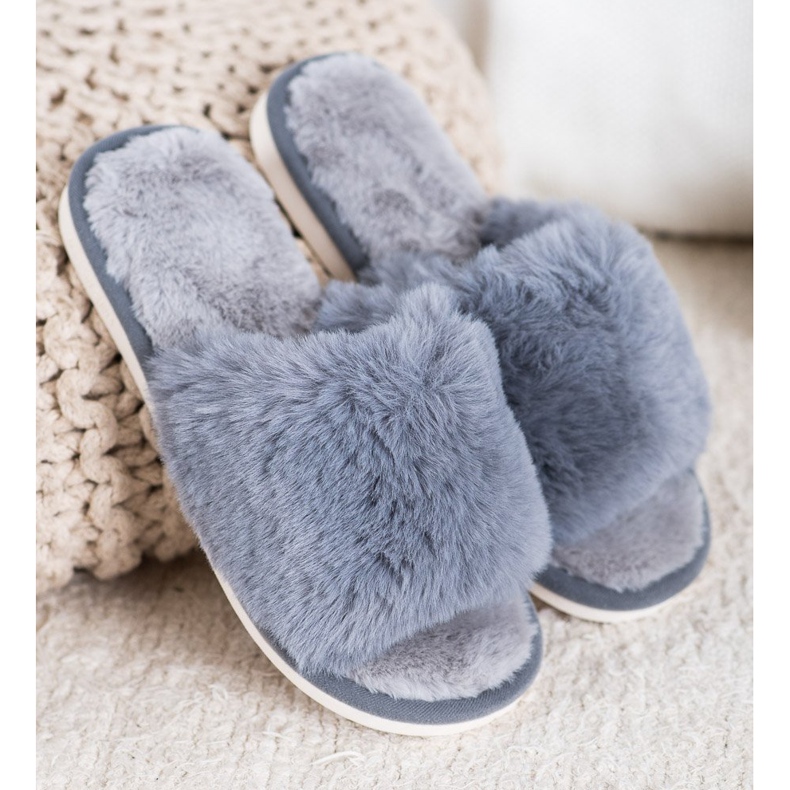Bona Pantofole Con Pelliccia grigio 2
