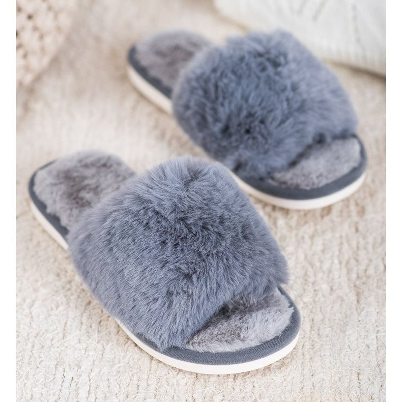 Bona Pantofole Con Pelliccia grigio 1