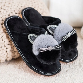 Bona Ciabatte Con Cubic Zirconia nero grigio 1