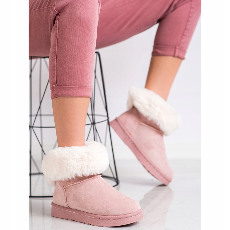 Bella Paris Stivali da neve con pompon rosa 2