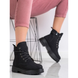 SHELOVET Trappers neri con ecopelle nero 1
