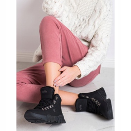 Kylie Trappers neri con pelle di pecora nero 1