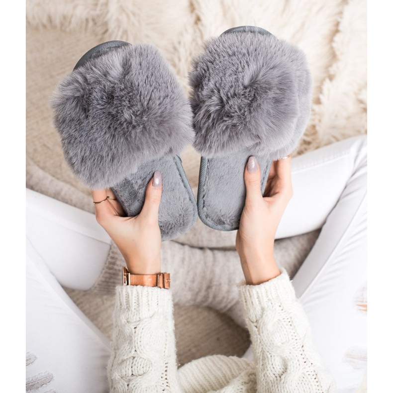Bona Pantofole grigie alla moda grigio 1