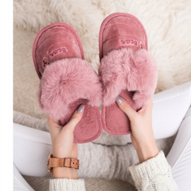 Bona Pantofole Con Pelliccia D'orso rosa 1