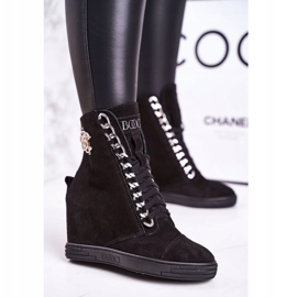 Sneakers Camoscio Donna BOOCI 2222/066/s Catena Argento Nero 1