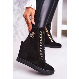 Sneakers Camoscio Donna BOOCI 2222/066 / con Catena Oro Nero 1
