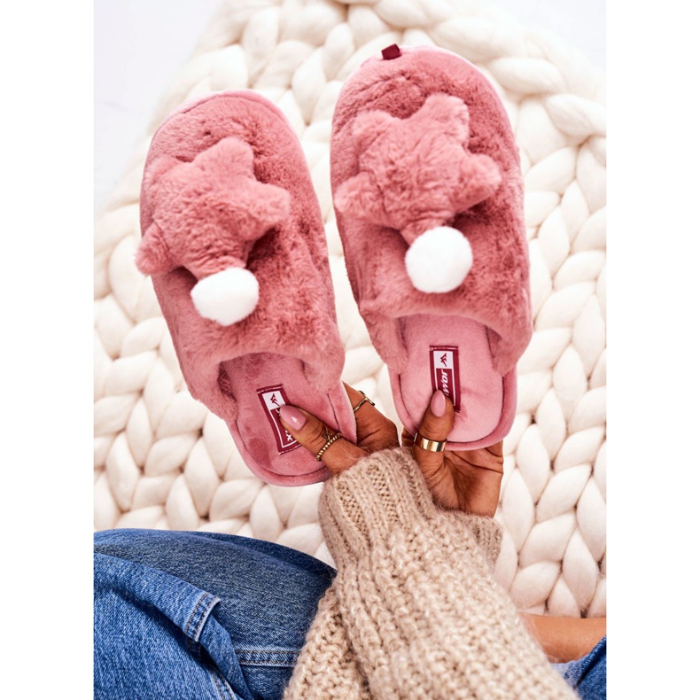 Ciabatte Da Donna Con Pelliccia E Stella Rosa Cipria Notte-Notte 2