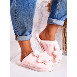 Pantofole Da Donna Con Pelliccia E Stella Rosa Chiaro Notte-Notte 2