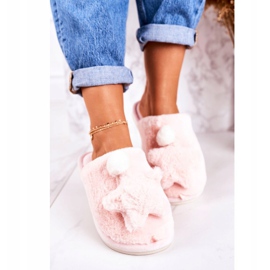 Pantofole Da Donna Con Pelliccia E Stella Rosa Chiaro Notte-Notte 1