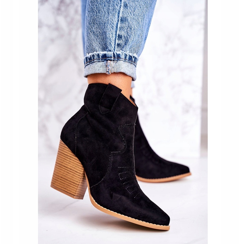 MSMG Stivali da cowboy caldi da donna con tacco nero Margaret 1