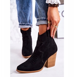 MSMG Stivali da cowboy caldi da donna con tacco nero Margaret 2