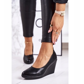 PJ1 Décolleté classiche da donna con zeppa Nero Ivonne 1