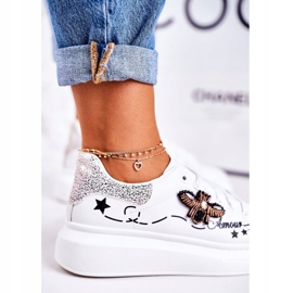 Scarpe Sportive Donna Sneakers Con Mosca Bianco Argento Amour bianca 4