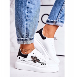 Scarpe Sportive Donna Sneakers Con Mosche Bianche Amour bianco 1