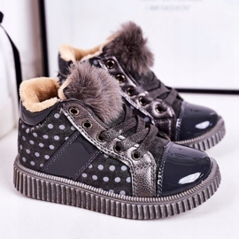 PL1 Sneakers da bambino Warm Boots a pois grigie Anastasia grigio 1