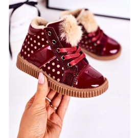 PL1 Stivaletti Caldi Bambini Sneakers In Pois Rosso Anastasia 2
