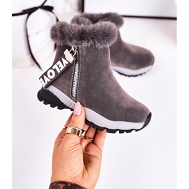 Linshi Stivali Da Neve Caldi Da Bambino Con Pelliccia Grigio Love-Love 2