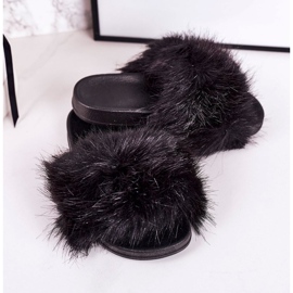 PS1 Pantofole in pelliccia per bambini Fashionista nere nero 1
