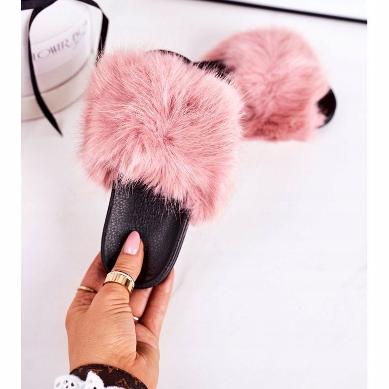 Pantofole di pelliccia rosa Fashionista per bambini 2