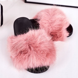 Pantofole di pelliccia rosa Fashionista per bambini 1