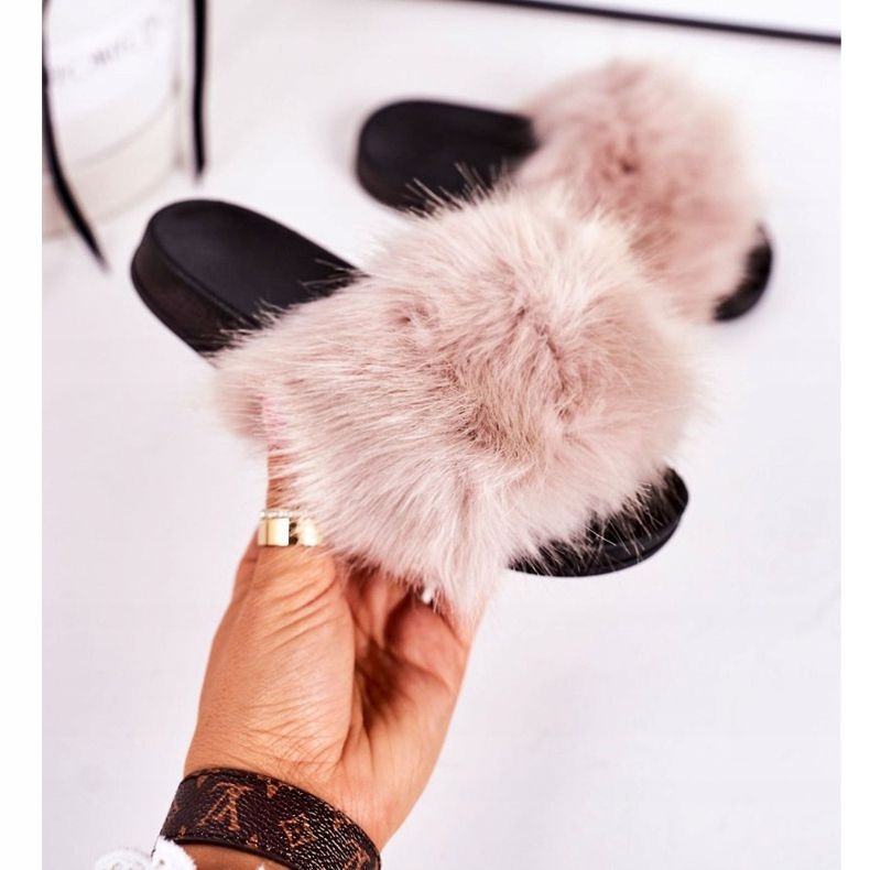 PS1 Pantofole in pelliccia per bambini Fashionista beige 2
