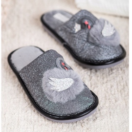 Bona Pantofole Alla Moda Con Applicazione grigio 1