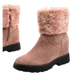 Stivali imbottiti Bodri in camoscio rosa 1