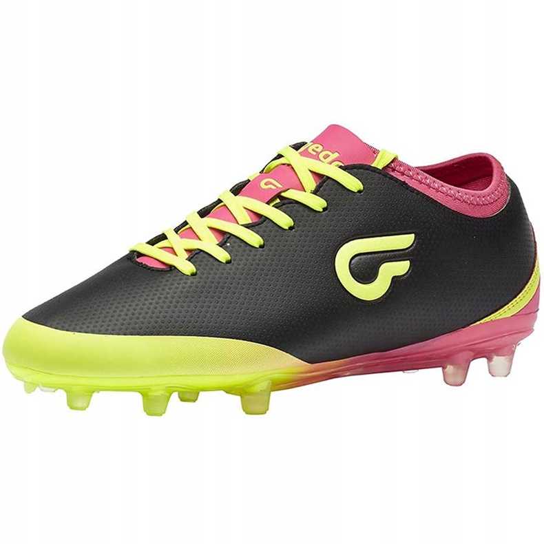 Scarpe calcio Gedo Calzsol Fg Junior nero-giallo-rosa 1601 1