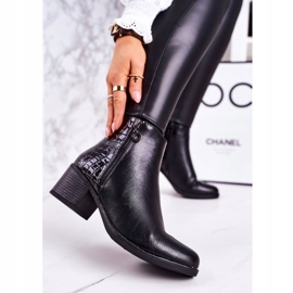 PJ1 Stivali caldi da donna con tacco alto Stampa animalier Nero Fiducia 1