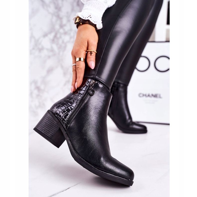 PJ1 Stivali caldi da donna con tacco alto Stampa animalier Nero Fiducia 1