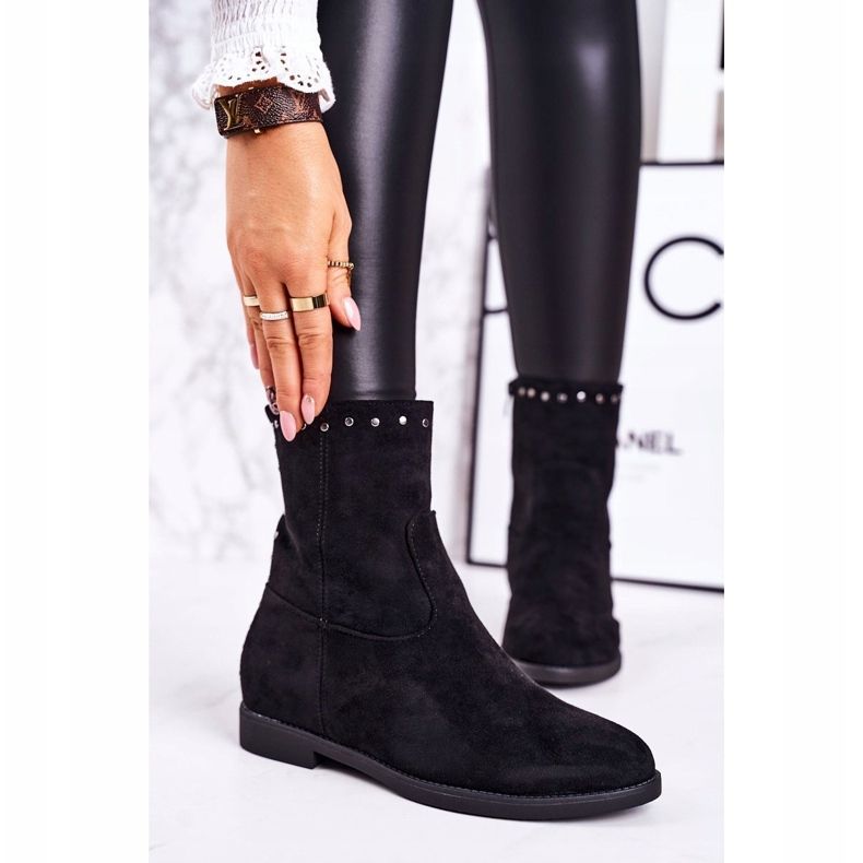 PJ1 Stivali isolanti neri da donna con strass in pelle scamosciata Performance nero 1