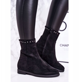 PJ1 Stivali isolanti neri da donna con strass in pelle scamosciata Performance nero 2