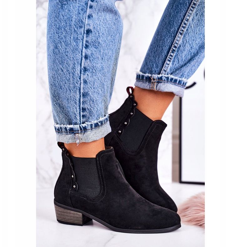 PJ1 Stivaletti Chelsea classici da donna Stivaletti Walker neri in pelle scamosciata nero 2