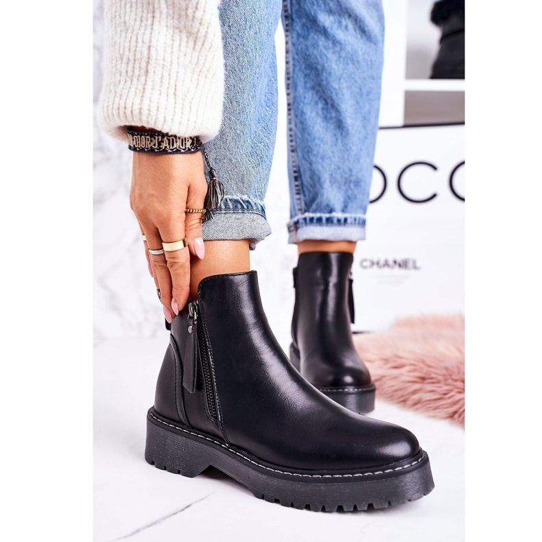 PJ1 Stivali caldi da donna su una suola in gomma Black Moon Walk nero 1
